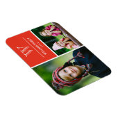 Magnet Flexible Magnat photo de famille Monogramme rouge (Côté Droit)