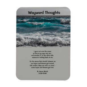 Magnet Flexible Magnet: Poème "Wayward Thoughts" avec photo de l'