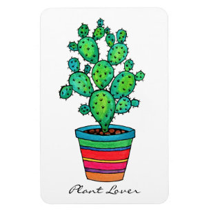 Magnet Flexible Magnifique Cactus Aquarelle En Beau Pot