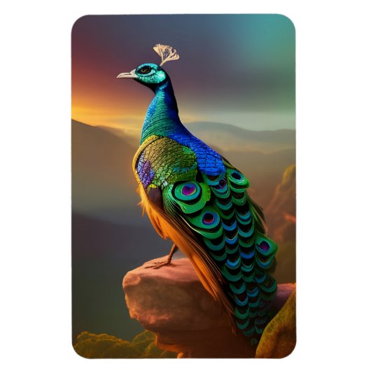Magnet Flexible Magnifique paon (Vertical)