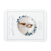 Magnet Flexible Magnolia & Dusty Blue Circle Photo Enregistrer La  (Horizontal)