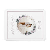 Magnet Flexible Magnolia Floral & Mauve Circle Photo Sauvez La Dat (Horizontal)