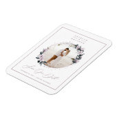 Magnet Flexible Magnolia Floral & Mauve Circle Photo Sauvez La Dat (Côté Gauche)