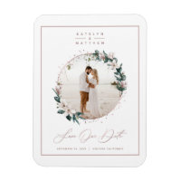 Magnolia & Rose Gold Circle Photo Enregistrer La D