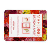 Magnet Flexible Mahjong Birthday Party Invitation, Floral (Horizontal)