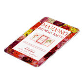 Magnet Flexible Mahjong Birthday Party Invitation, Floral (Côté Gauche)