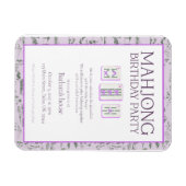 Magnet Flexible Mahjong Birthday Party Invitation, purple toile (Horizontal)