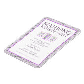 Magnet Flexible Mahjong Birthday Party Invitation, purple toile (Côté Gauche)