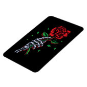 Magnet Flexible Main de squelette Rose rouge fleur (Côté Gauche)