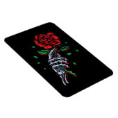 Magnet Flexible Main de squelette Rose rouge fleur (Côté Droit)