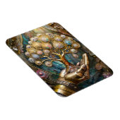 Magnet Flexible Main Robot D'Or Tenant Arbre De Vie D'Or (Côté Droit)