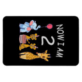 Magnet Flexible Maintenant, j'ai 2 ans 2e anniversaire au Zoo (Horizontal)