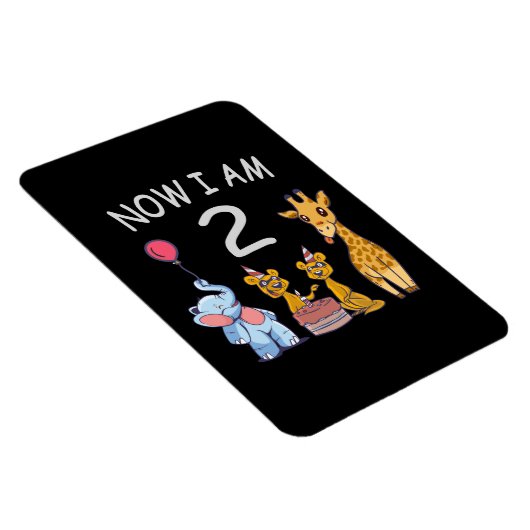 Magnet Flexible Maintenant, j'ai 2 ans 2e anniversaire au Zoo (Côté Droit)