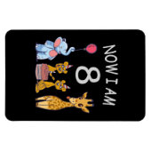 Magnet Flexible Maintenant j'ai 8 ans 8ème anniversaire au Zoo (Horizontal)