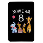 Magnet Flexible Maintenant j'ai 8 ans 8ème anniversaire au Zoo (Vertical)