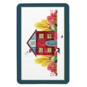 Magnet Flexible Maison d'automne et chat (Vertical)