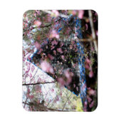 Magnet Flexible Maison de bois à fleurs roses (Vertical)