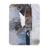 Magnet Flexible Maison de campagne à Dusk en hiver (Vertical)
