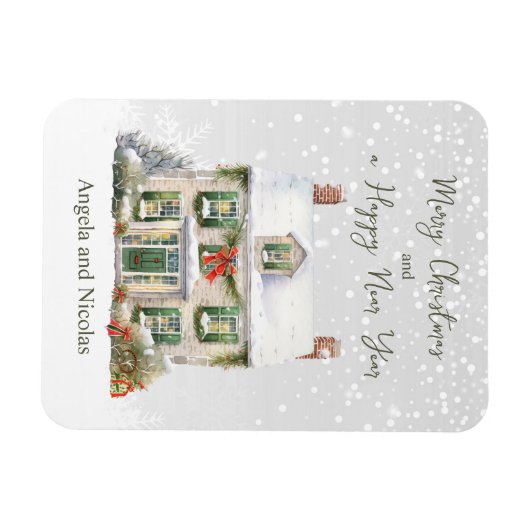 Magnet Flexible Maison de Noël en Neige (Horizontal)