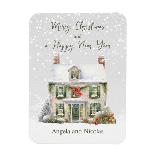 Magnet Flexible Maison de Noël en Neige (Vertical)