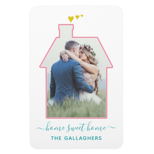 Magnet Flexible Maison de Photo Famille Forme Mariage Réchauffeur  (Vertical)