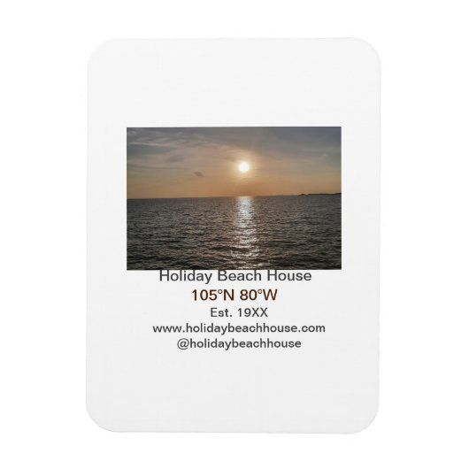 Magnet Flexible Maison de plage de vacances longitude latitude est (Vertical)