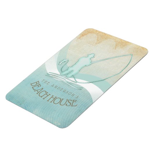 Magnet Flexible Maison de plage Nautilus Pêcheur Bleu Aqua ID623 (Côté Gauche)