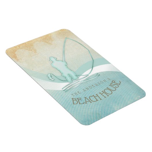 Magnet Flexible Maison de plage Nautilus Pêcheur Bleu Aqua ID623 (Côté Droit)