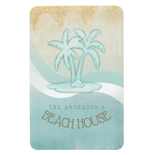 Magnet Flexible Maison de plage Palmiers Aqua ID623 (Vertical)