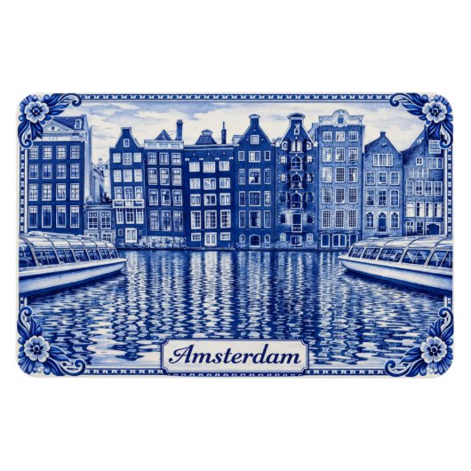 Magnet Flexible maisons sur canal à Amsterdam aimant (Horizontal)