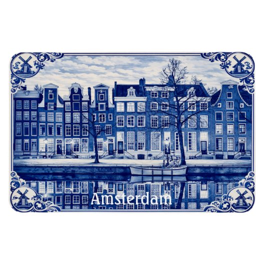 Magnet Flexible maisons sur canal à Amsterdam aimant (Horizontal)