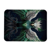 Magnet Flexible Majestic Green & White Phoenix Bird (Horizontal)