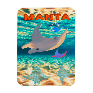 Magnet Flexible Majestic Manta Ray Design, Majesté océanique