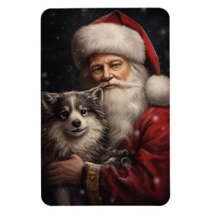 Magnet Flexible Malamute d'Alaska avec Noël du Père Noël