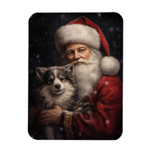 Magnet Flexible Malamute d'Alaska avec Noël du Père Noël