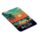Magnet Flexible Malibu California Retro Sunset Souvenirs 1950 (Côté Droit)