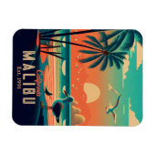 Magnet Flexible Malibu California Retro Sunset Souvenirs 1950 (Horizontal)