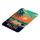 Magnet Flexible Malibu California Retro Sunset Souvenirs 1950 (Côté Gauche)