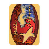 Magnet Flexible Malibu Californie surfer vague art rectangle magné (Vertical)