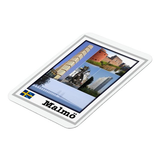 Magnet Flexible Malmö - Suède - Mosaïque - Aimant (Côté Gauche)