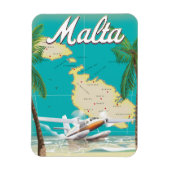 Magnet Flexible Malte plage et carte affiche voyage (Vertical)