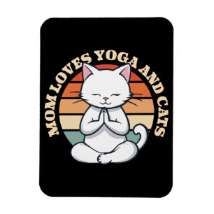 Magnet Flexible Maman aime les chats et le yoga
