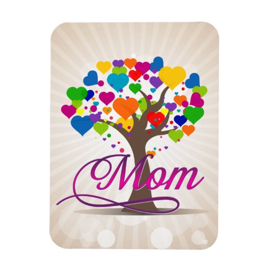 Magnet Flexible Maman Arbre de vie Coeurs (Vertical)