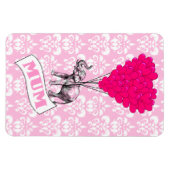 Magnet Flexible Maman avec un éléphant rose (Horizontal)