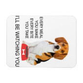 Magnet Flexible Maman beagle chaque repas que tu fais va regarder (Horizontal)