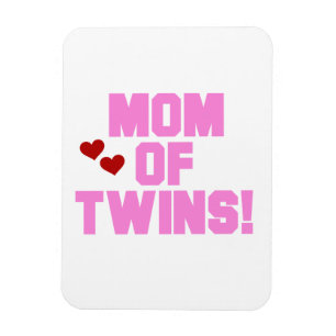 Magnet Flexible Maman de Twins Pink Texte Cadeaux