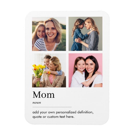 Magnet Flexible Maman Dictionnaire Définition Photo Collage (Vertical)
