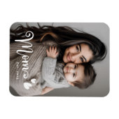 Magnet Flexible Maman est année coeurs superposer photo (Horizontal)