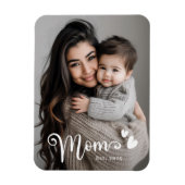 Magnet Flexible Maman est année coeurs superposer photo (Vertical)