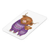 Magnet Flexible Maman mignonne et bébé Vache Highland aimant (Côté Gauche)